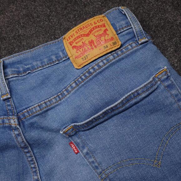 Levis 527 Slim Bootcut Jeans Men's Size 34x30 Blue Denim Medium Wash - Picture 1 of 7